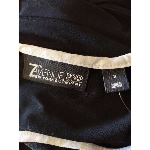 7th Avenue Design Studio NY&Co Black Ruffle Sleeve Blouse Women's Small NEW Zip - Picture 5 of 6